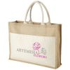 bolsa tote de yute con bolsillo mumbay burgundy/blanco vista1