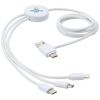 cable de carga 5 en 1 con aditivo antibacteriano pure burgundy/blanco vista1