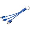 cable de carga 3 en 1 con llavero metal azul vista1