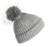 gorro con pompón mujer gris vista4