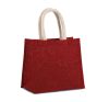 bolsa estilo cesta de tela de yute, modelo mediano rojo vista4