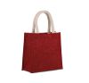 bolsa estilo cesta de tela de yute, modelo pequeño rojo vista4