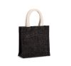 bolsa estilo cesta de tela de yute, modelo pequeño negro/silver vista4