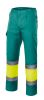 Pantalones reflectantes velilla forrado bicolor alta visibilidad de algodon verde amarillo flúor vista 1