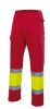 Pantalones reflectantes velilla forrado bicolor alta visibilidad de algodon rojo amarillo flúor vista 1