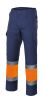 Pantalones reflectantes velilla forrado bicolor alta visibilidad de algodon azul marino naranja flúor vista 1