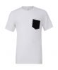 Camisetas manga corta bella con bolsillo hombre blanco negro con logo vista 1