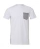 Camisetas manga corta bella con bolsillo hombre blanco gris con logo vista 1