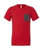 Camisetas manga corta bella con bolsillo hombre heather red/deep heather con logo vista 1