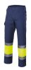 Pantalones reflectantes velilla multibolsillos bicolor alta visibilidad de algodon azul marino amarillo flúor vista 1