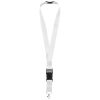 lanyard con hebilla separable y clip de seguridad yogi blanco vista1