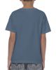 Camisetas manga corta gildan heavy niño indigo blue con logo vista 1