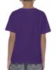 Camisetas manga corta gildan heavy niño purple con logo vista 1