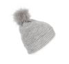 gorro con pompón - hilo reciclado light grey vista1