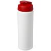 bidón deportivo con tapa flip de 750 ml baseline™ plus blanco/red vista1