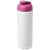 bidón deportivo con tapa flip de 750 ml baseline™ plus blanco/pink vista1