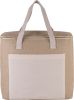 bolsa isotérmica de yute - modelo grande burgundy/blanco vista1