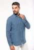 camisa denim hombre manga larga burgundy/blanco vista5
