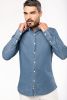 camisa denim hombre manga larga burgundy/blanco vista6