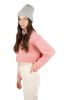 gorro con pompón mujer burgundy/blanco vista3