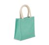 bolsa estilo cesta de tela de yute, modelo pequeño mint vista4