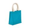 bolsa estilo cesta de tela de yute, modelo pequeño turquoise vista4