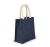 bolsa estilo cesta de tela de yute, modelo pequeño midnight blue vista4