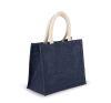 bolsa estilo cesta de tela de yute, modelo mediano midnight blue vista4