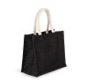 bolsa estilo cesta de tela de yute, modelo mediano negro vista4