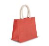 bolsa estilo cesta de tela de yute, modelo mediano coral vista4