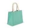 bolsa estilo cesta de tela de yute, modelo mediano mint vista4