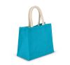 bolsa estilo cesta de tela de yute, modelo mediano turquoise vista4