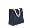 bolsa estilo cesta de tela de yute, modelo grande midnight blue vista4