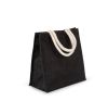 bolsa estilo cesta de tela de yute, modelo grande negro vista4
