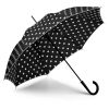 Paraguas clásicos poppins de poliéster negro con logo vista 1