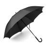Paraguas clásicos honor de poliéster negro con logo vista 1
