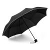 Paraguas clásicos rella de poliéster gris claro con logo vista 1