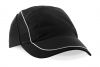 Gorras deportivas beechfield con malla coolmax® negro con publicidad vista 1