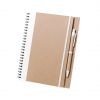 Cuadernos con anillas tunel de cartón ecológico blanco con logo vista 1