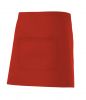 Delantales de hostelería velilla corto con bolsillo central de algodon rojo para personalizar vista 1