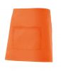 Delantales de hostelería velilla corto con bolsillo central de algodon naranja para personalizar vista 1