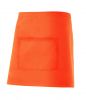 Delantales de hostelería velilla corto con bolsillo central de algodon naranja fluor para personalizar vista 1