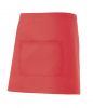 Delantales de hostelería velilla corto con bolsillo central de algodon rojo coral para personalizar vista 1