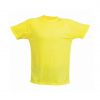 Camisetas técnicas tecnic plus unisex de poliéster amarillo con logo vista 1
