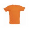 Camisetas técnicas tecnic plus unisex de poliéster naranja con logo vista 1