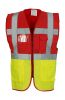 Chalecos reflectantes yoko de seguridad fluo red fluo yellow con publicidad vista 1