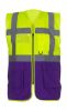 Chalecos reflectantes yoko de seguridad fluo fluo yellow purple con publicidad vista 1