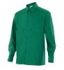 Camisas de trabajo velilla manga larga un bolsillo de algodon verde vista 1
