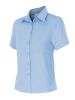 Camisas de trabajo velilla mujer manga corta de algodon celeste con impresión vista 1