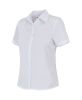 Camisas de trabajo velilla mujer manga corta de algodon blanco con impresión vista 1
